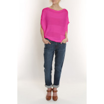 Elizabeth Knit Top-Pink-M